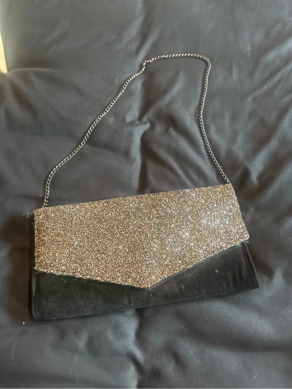 Sparkle Envelope Clutch - Black and Silver
